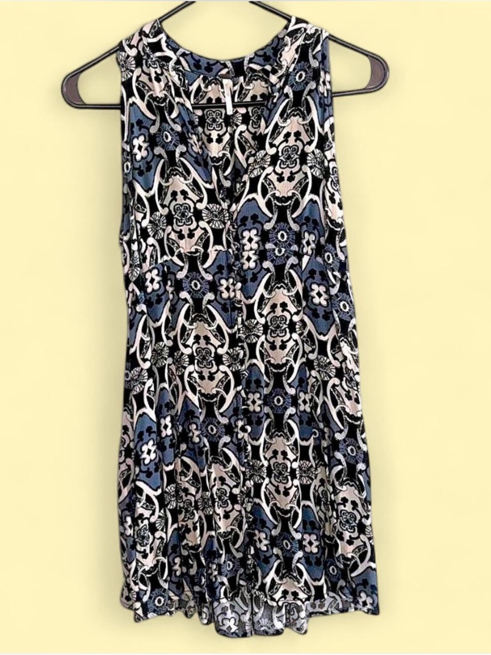 Free People Mini Dress in Blue Boho Print